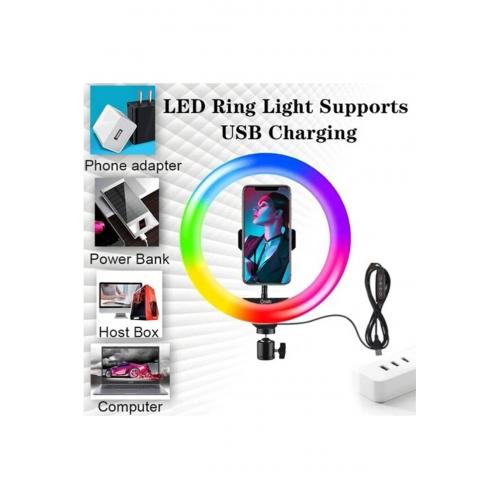 Ring Light Led Sürekli Uyumlu Işık Light Kuaför Işığı Işık Ayaklı Tripod- 10 Inç