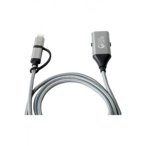 Lightning+micro Usb 2 In 1  Android Hızlı Şarj Kablosu 1m Uyumlu