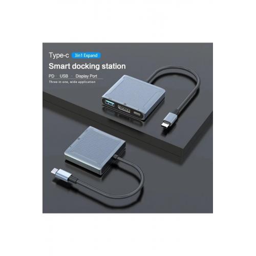 Dp-01 Type-c To Displayport Multifunction 8k 60hz Çevirici Dönüştürücü Aktarıcı Adaptör