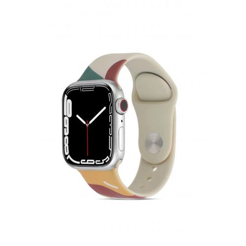 Uyumlu Apple Watch 6 (44mm) Için Green Mango Renkli Silikon Kordon-62