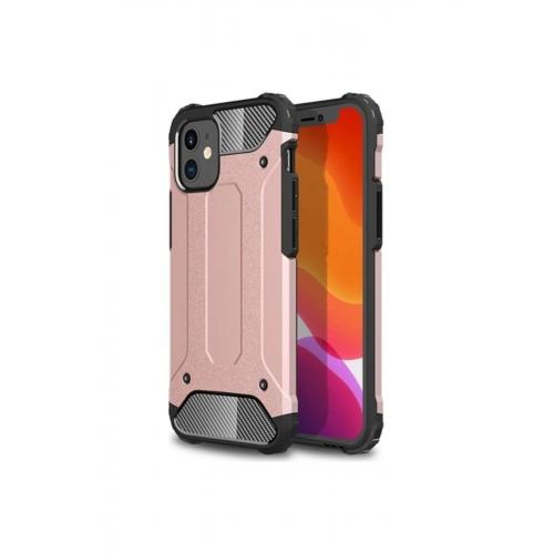 Apple Iphone 12 Kılıf Çift Katmanlı Armour Case Rose Gold