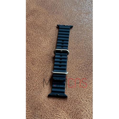 Apple Watch 7 Uyumlu 41mm Ocean Kordon Kaliteli Silikon Kayış Siyah