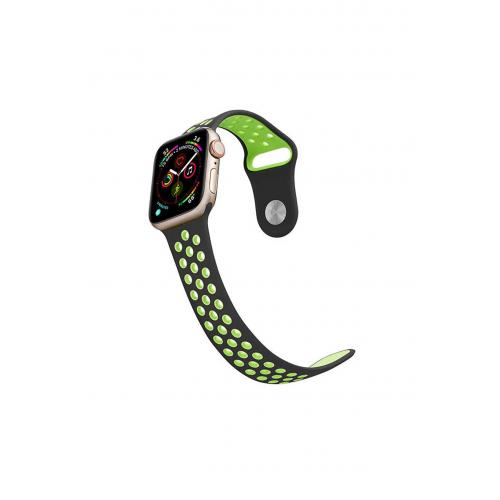 Apple Watch 8 Uyumlu 45mm Delikli Silikon Kordon-02 Gri-Beyaz