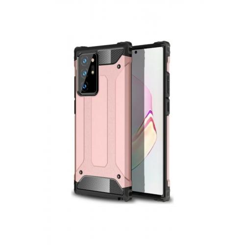 Samsung Galaxy Note 20 Ultra Kılıf Çift Katmanlı Armour Case Rose Gold