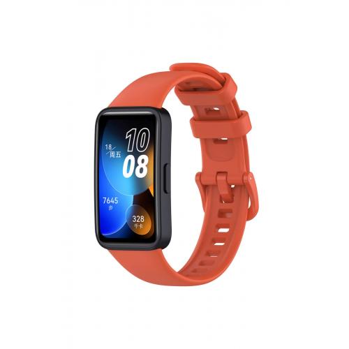 Huawei Band 8 Uyumlu Klasik Silikon Kordon Turuncu