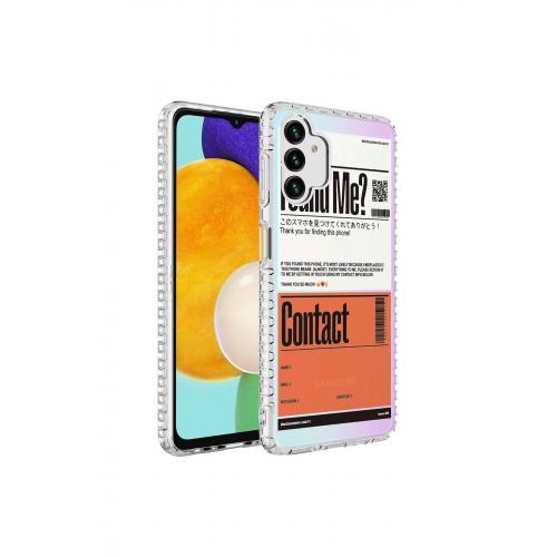 Galaxy A04S için Renkli Desenli Elegans Sert Silikon Kapak No6