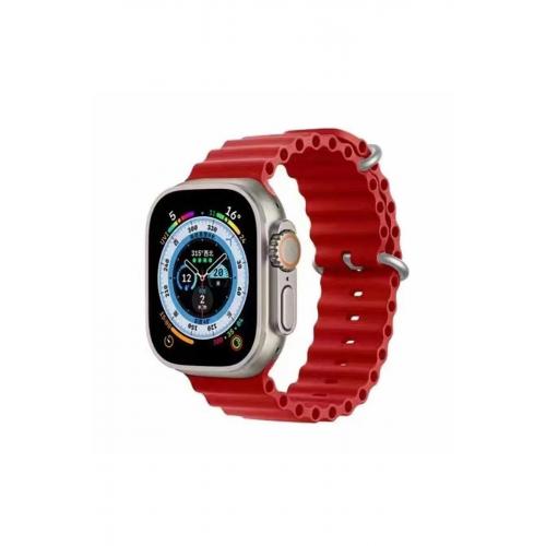 Apple Watch Ultra 49mm Silikon Kordon Kırmızı Kordon-75