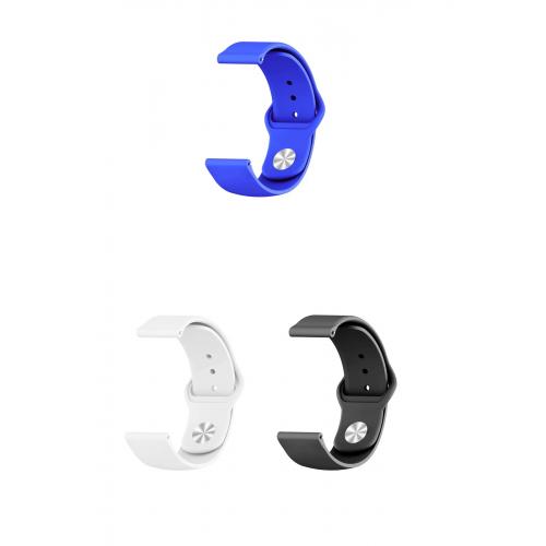 Xiaomi Watch S1 Active Uyumlu 22mm Klasik Silikon Kordon 3'lü Set-B21