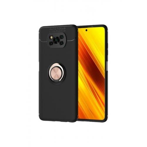 Xiaomi Pocophone X3 Nfc Kılıf Yüzüklü Manyetik Ravel Silikon Rose Gold