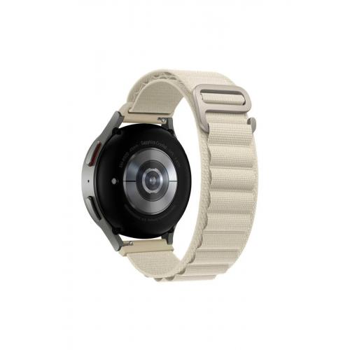 Amazfit Pace 42mm 20mm Uyumlu  Alpine Loop Hasır Kordon Beyaz Kordon-74