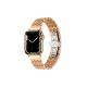 Apple Watch 9 Uyumlu 41mm Zigzag Tasarımlı Metal Kordon-86 Rose Gold