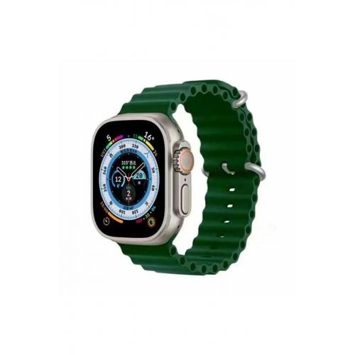 Apple Watch Ultra 49mm Silikon Kordon Koyu Yeşil Kordon-75