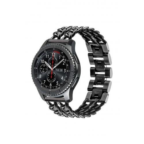 Huawei Watch Gt 2e Için Siyah 22mm Zincir Halkalı Metal Kordon-17