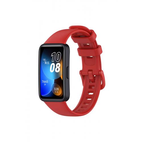 Huawei Band 8 Uyumlu Klasik Silikon Kordon Kırmızı