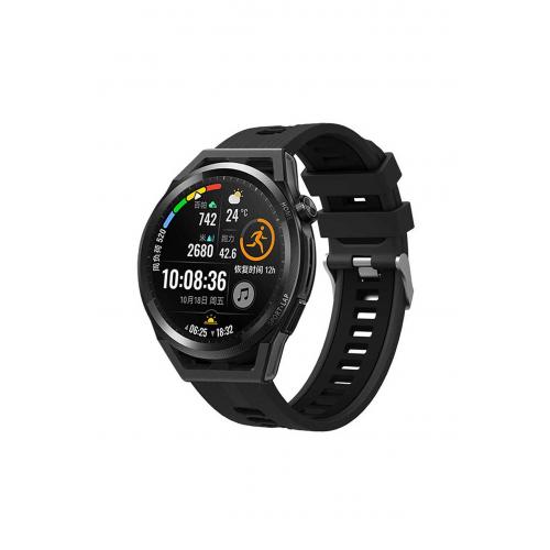 Galaxy Watch 6 Classic (43mm) uyumlu 20mm iki renkli Silikon Kordon-55 Siyah