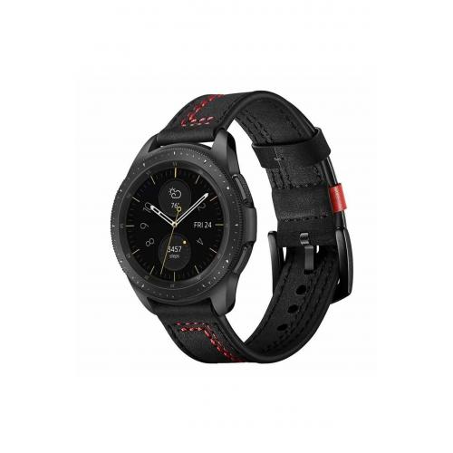 Huawei Watch Gt 3 Için Siyah 20mm Suni Deri Pu Kordon-19