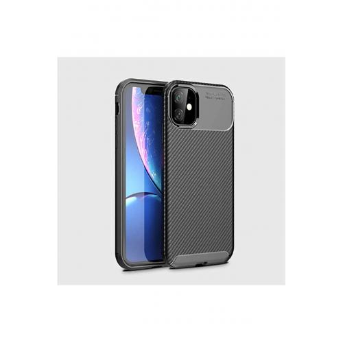 Apple Iphone 11 Için Karbon Tasarımlı Negro Silikon Kılıf Siyah