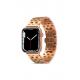 Apple Watch 3 4 5 6 7 8 9 SE Uyumlu 38-40-41mm bakla görünümlü Metal Kordon-20 Rose Gold