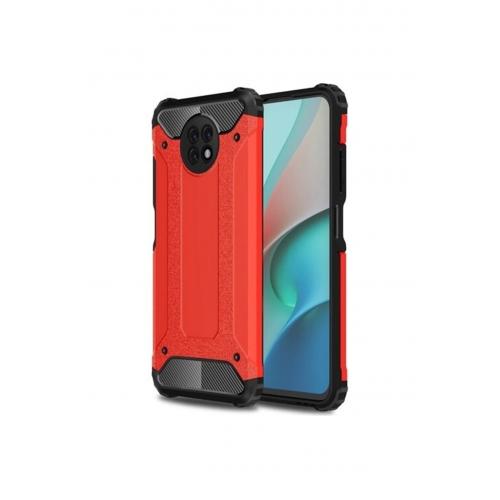 Xiaomi Redmi Note 9 5g Kılıf Çift Katmanlı Armour Case Kırmızı