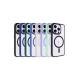 Apple iPhone 15 Pro için Kenarları Renkli Krom Magsafe Sert Silikon Kapak Lacivert
