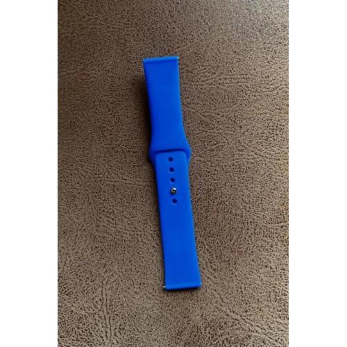 Amazfit Pace (46mm) Uyumlu 22mm Klasik Kordon Silikon Kayış Saks Mavi