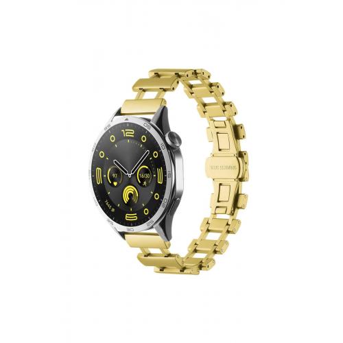 Amazfit Cheetah Pro için Ray Tasarımlı Metal Kordon-96 Gold