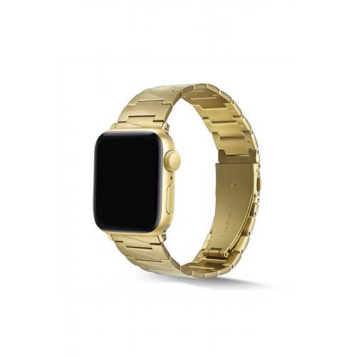 Apple Watch 9 Uyumlu 41mm üçgen parçalı tasarım Metal Kordon-48 Gold