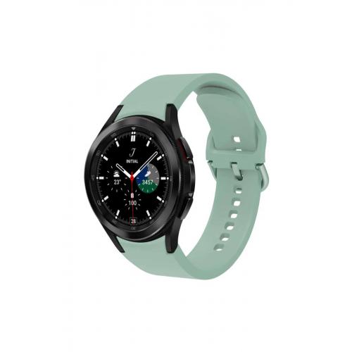 Galaxy Watch 6 Classic (43mm) Uyumlu 20mm Silikon Kordon-50 Açık Yeşil