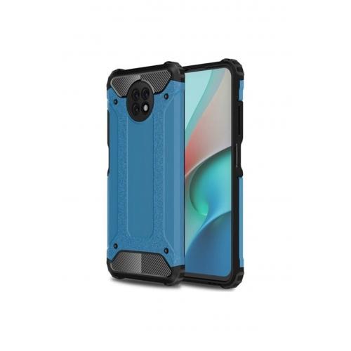 Xiaomi Redmi Note 9 5g Kılıf Çift Katmanlı Armour Case Mavi