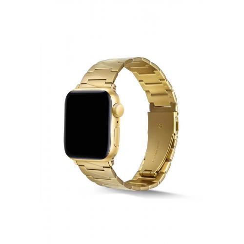 Watch 7 (45mm) Için  Uyumlu  Gold Üçgen Parçalı Tasarım Metal Kordon-48