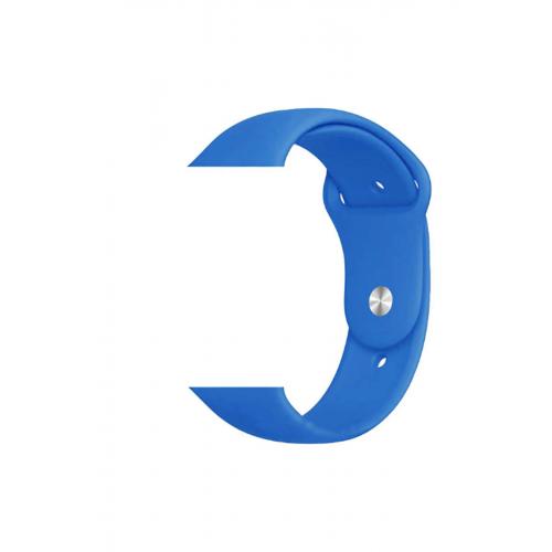 Apple Watch 9 (45mm) Uyumlu Klasik Silikon Kordon No 46 Mavi