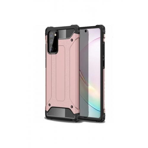 Samsung Galaxy Note 20 Kılıf Çift Katmanlı Armour Case Rose Gold