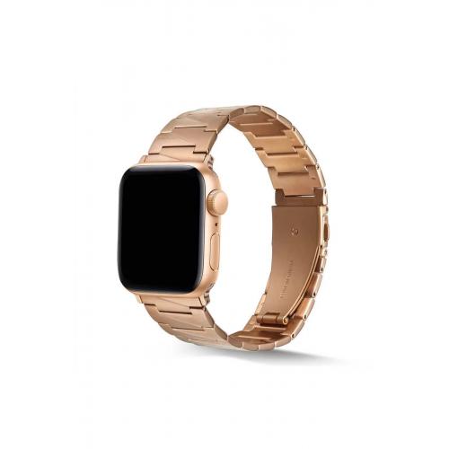 Apple Watch 3 (42mm) Için Rose Gold Üçgen Parçalı Tasarım Metal Kordon-48