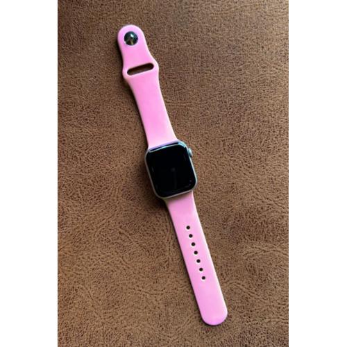 Apple Watch SE Uyumlu 44mm Klasik Silikon Kordon Pembe