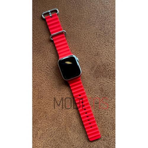 Apple Watch 7 için 41mm Ocean Kordon Kaliteli Silikon Kayış Kırmızı