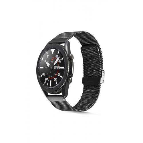 Honor Watch Gs 3 (46mm) Uyumlu Siyah 22mm Hasır Metal Kordon-45