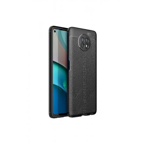 Xiaomi Redmi 9t Için Deri Görünümlü Niss Silikon Kapak Siyah