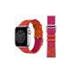 Apple Watch 3 4 5 6 7 8 9 SE Uyumlu 38-40-41mm Hasır Tasarımlı Kordon-51 Pembe-Turuncu