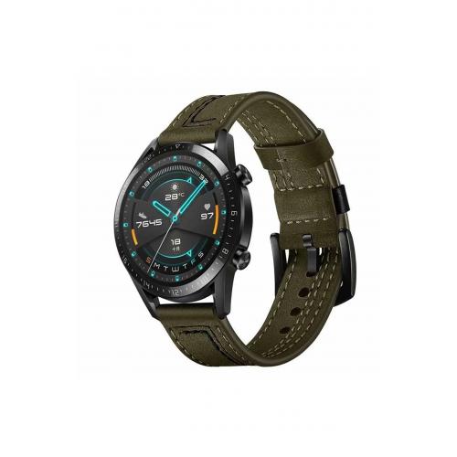 Amazfit Gtr 2e (46mm) Için Yeşil 22mm Suni Deri Pu Kordon-19