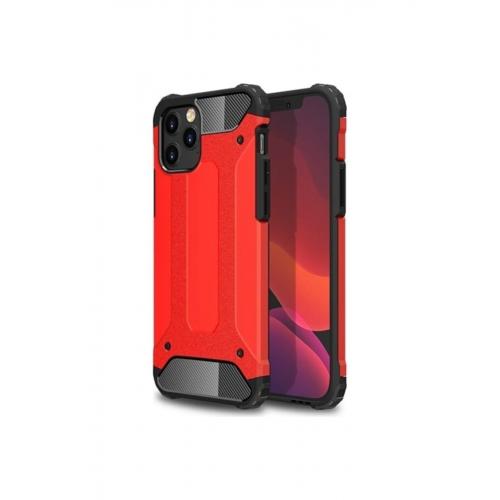 Apple Iphone 12 Pro Kılıf Çift Katmanlı Armour Case Kırmızı