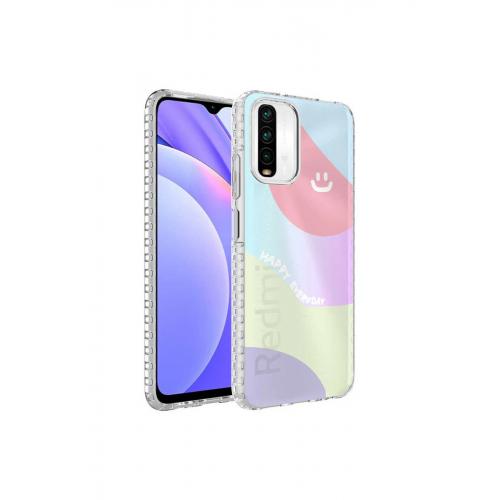 Xiaomi Redmi Note 10S için Renkli Desenli Elegans Sert Silikon Kapak No7