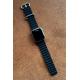 Apple Watch 9 Uyumlu 45mm Ocean Silikon Kordon Siyah