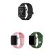 Apple Watch 3 Uyumlu 42mm Klasik Silikon Kordon 3'lü Set-B31