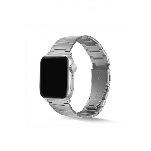 Apple Watch 9 Uyumlu 45mm üçgen tasarım Metal Kordon-48 Gümüş