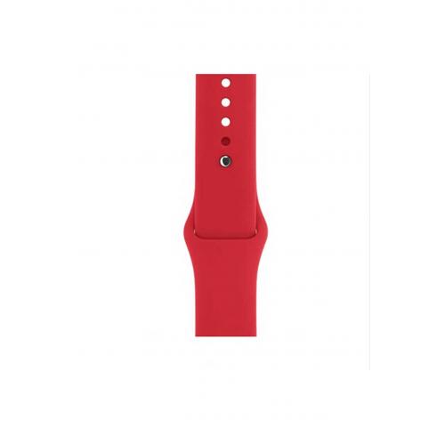 Apple Watch 7 (45mm) Uyumlu Klasik Silikon Kordon Kırmızı