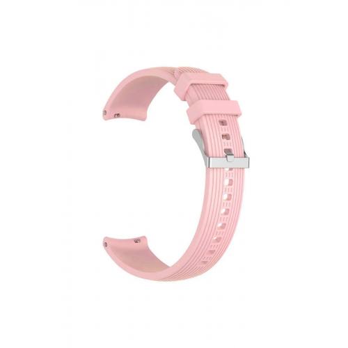 Honor Watch Gs Pro Uyumlu Pembe 22mm Çizgili Silikon Kordon-18