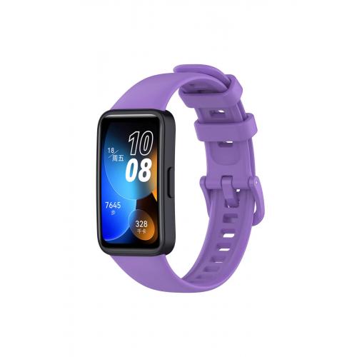 Huawei Band 8 Uyumlu Klasik Silikon Kordon Mor