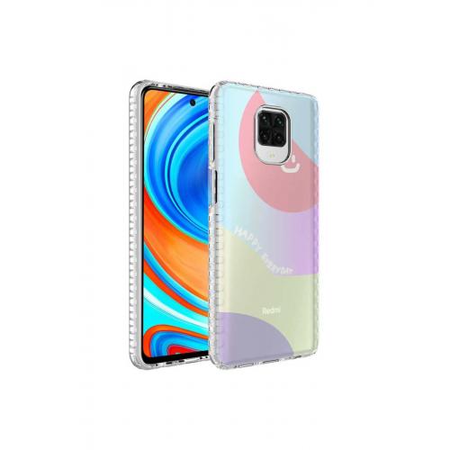 Xiaomi Redmi Note 9 Pro için Renkli Desenli Elegans Sert Silikon Kapak No7