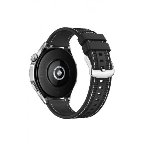 Huawei Watch 3 için Spor Örgü Desenli Dikişli Silikon Kordon-102 Siyah