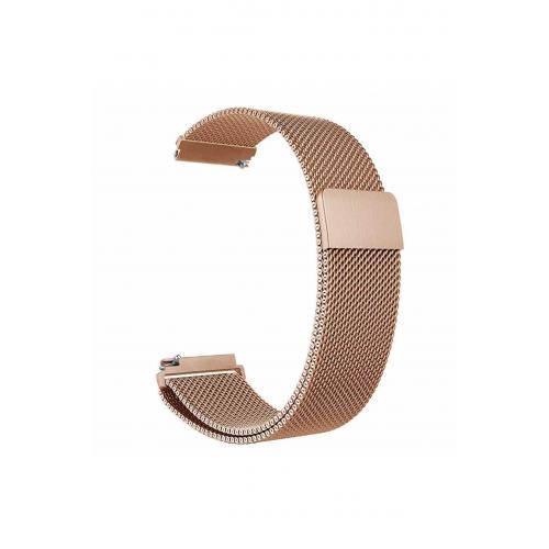 Xiaomi Watch S1 Pro uyumlu 22mm Mıknatıslı Hasır Metal Kordon-12 Rose Gold